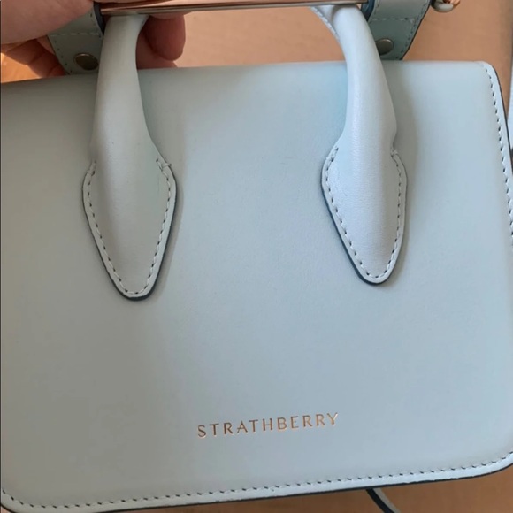 Strathberry baby blue mini purse w/ silver detail - Picture 4 of 10